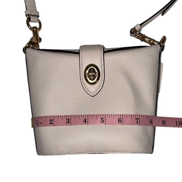 Coach Addie Chalk White Pebbled Leather Crossbody Bucket Bag - Picture 10 of 16